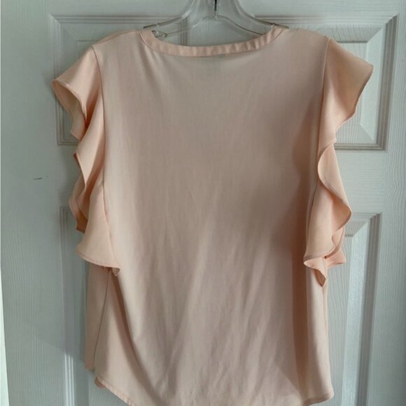 Ann Taylor Soft Peach Ruffle Blouse - S - Picture 2 of 3
